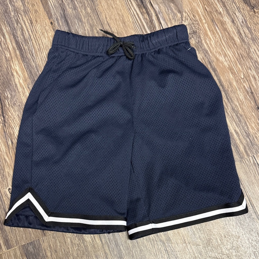 Old Navy Navy Mesh Kids Shorts with Black and White Trim